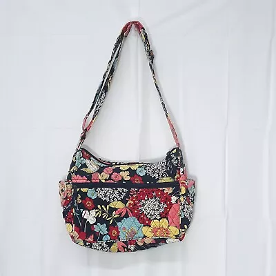 Vera Bradley Happy Snail Floral Flowers Blue Shoulder Purse Bag • $20