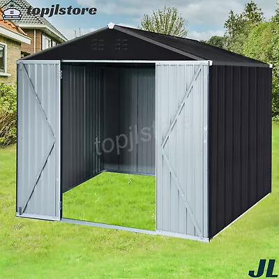8x10 Ft Outdoor Storage Shed Metal Garden Tool Shed Lockable For Backyard Lawn • $412.85