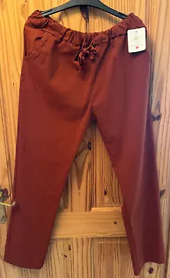 Made In Italy Magic Trousers/Pants Rust Colour - Best Fit 14/16/18 • £7.50