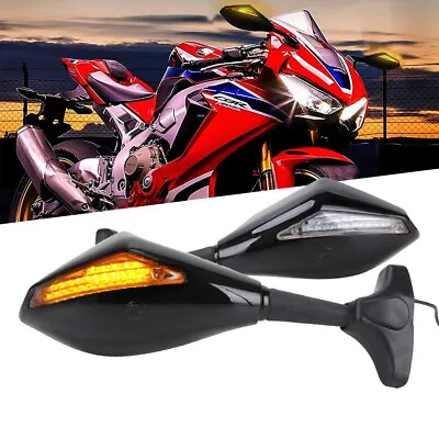 LED Integrated Turn Signal Rearview Mirrors For Honda CBR600 F4/F4I 900RR 929RR • $28.63