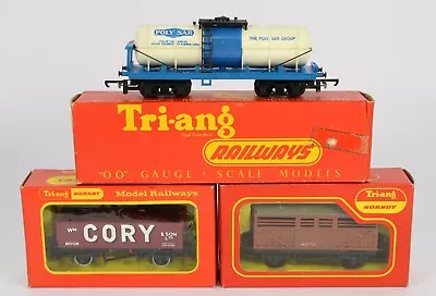 3 TRIANG HORNBY WAGONS R122 CATTLE TANKER R22 CORBY MINERAL POOR TO V Nr MINT • £14.50