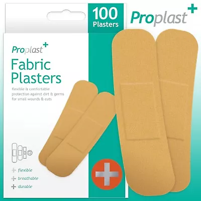 PLASTERS Assorted Fabric Waterproof Breathable Flexible Wound Dressing First Aid • £3.98