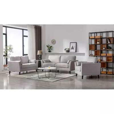 Modern 3 Piece Sectional Sofa Set Velvet Fabric Couch Set For Living Room • $1368.46