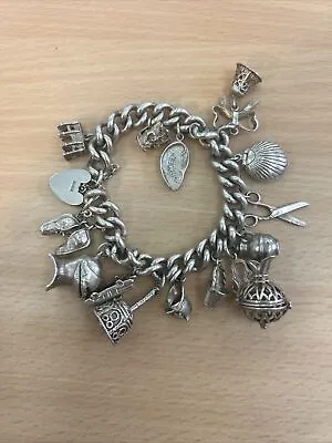 £100 • Buy Vintage Silver Charm Bracelet