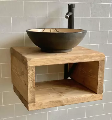 Rustic Wash Stand Shelf Washstand Sink Unit Hand Crafted Rustic Bathroom Vanity • £144