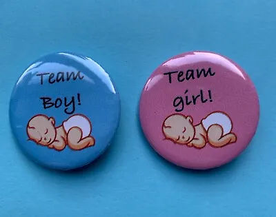 24 X Gender Reveal Baby Shower Pin Badges Team Boy/girl • £11.99