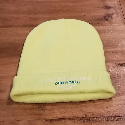 Justin Bieber Beanie Hat Cap Neon Yellow Fold Over Our World Prime Video • $8.31