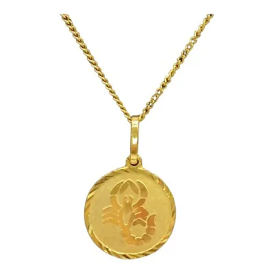 9ct 9k Yellow Gold Diamond Cut Scorpio Star-sign Zodiac Charm Pendant. New • $200