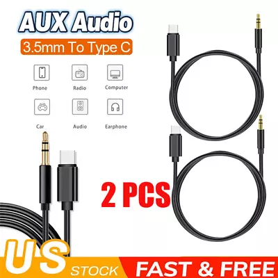 2pcs For IPhone 15/Pro/Max/Plus - USB-C To 3.5mm Aux Cable Audio Cord Car Stereo • $8.99