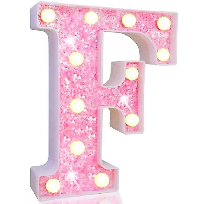 LED Marquee Letter Lights Light Up Pink Letters Glitter Alphabet Letter Sign... • $21.60
