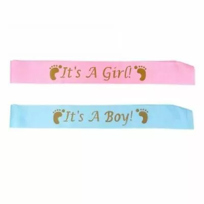 Baby Shower Sash Blue It's A Reveal Gender Boy  Brand New Pink It's A Girl • £3.25