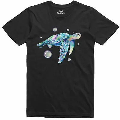 Psychedelic Turtle Nature Print 100% Cotton Regular Fit T Shirt • £9.99