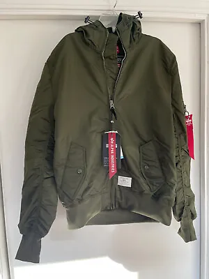 Alpha Industries L-2B HOODED GEN II BOMBER JACKET Water Resist Green UJL52000C1 • $60.30