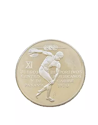 1970 Panama 5 Balboas  Silver Proof   Central American Games One Year Type  4679 • $38.99