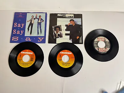 LOT OF 3 PAUL McCARTNEY 45s VINYL & 2 PS MICHAEL JACKSON - STEVIE WONDER - WINGS • $7.99