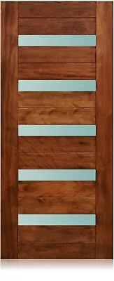 LuxDoors California Design [36  X 96 ] Modern Mahogany Wood Front Entry Door  • $2449