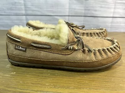 L.L. Bean Womens Wicked Good Brown Moccasin Slippers Size 8 • $35