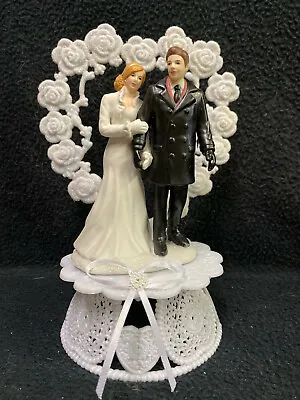 £41.18 • Buy Heart Bride Groom Figure Winter Wonderland Snow Snowing Wedding Cake Topper Coat