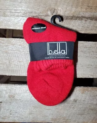 B.ella Men's Wool Angora Cashmere Red Plush Ankle Socks Size 10-13 USA • $9