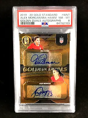 Alex Morgan Mia Hamm - Pop 2 PSA 8 2019-20 Gold Standard DUALS AUTO /15 USWNT • $182.50