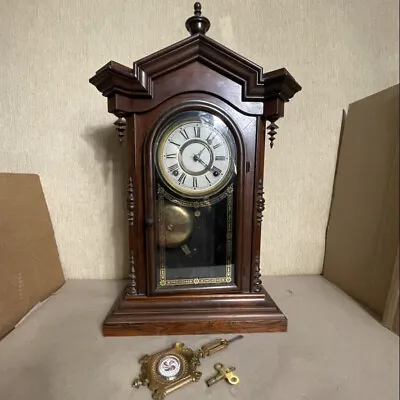 Antique E N Welch Rosewood Parlor Mantle Clock Lucca Model • $775