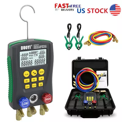 $153.99 • Buy Digital Refrigeration Manifold Gauge HVAC Vacuum Pressure Tester 134A 1234A 410A