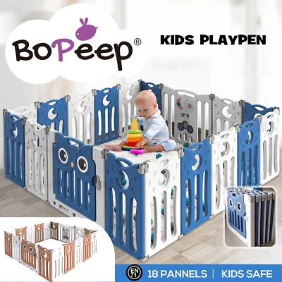 Bopeep Kids Baby Playpen Dog Foldable Large Safety Gate Toddler Fence 18 Panels • $169.99
