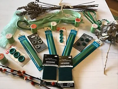 Vintage Sewing Goody Bag (Green). Pack Contains 22 Vintage Items.  • £6.50