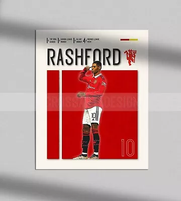 Marcus Rashford Poster Rashford Print Manchester United Poster Art Print • $18
