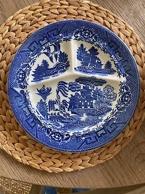 Six (6) Vintage 10.25  Blue Willow Moriyama Japan Divided Grill Plate Dish • $80
