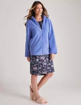 MILLERS - Womens Long Jacket - Blue Winter Coat - Zip Thru - Robe - Sleepwear • $21.46