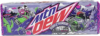 NEW MOUNTAIN MTN DEW PURPLE THUNDER FLAVORED SODA 12 PACK 12 FLOZ (355mL) CANS • $29.99