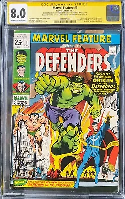 Marvel Feature #1 CGC SS 8.0 - 1st Defenders - Double Cover - SIGNED X 2 • $750