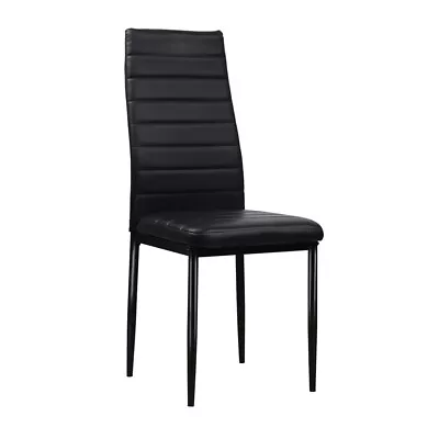 Artiss Set Of 4 Dining Chairs PVC Leather - Black Solid Material High Quality • $111.98