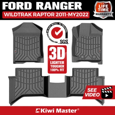 $149.95 • Buy Kiwi Master 3D TPE Car Floor Mat For Ford Ranger Wildtrak Raptor PX PX2