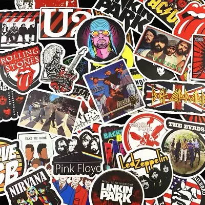 £4.33 • Buy 50 Rock Stickers Metal Punk Bands Guitar Amp Music Decal Stickerbomb Skateboard