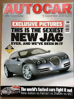 $8.67 • Buy Autocar Magazine - 5 September 2001 - Aston V Ferrari V Diablo V 911 Sexiest Jag