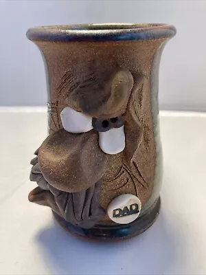 “Dad” 1980 Mahon Stoneware Coffee Mug Handcrafted Signed 3d Mustache • $15.99