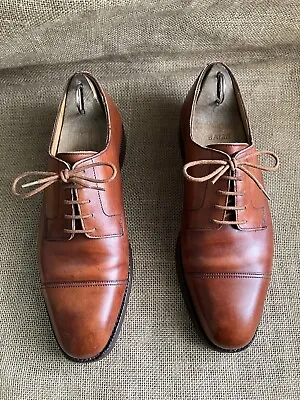 Crockett & Jones X Brooks Brothers Brown Leather Cap Toe Derby Shoes Sz US 8.5 D • $165