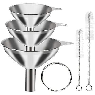 VOPTON 6 Pcs Stainless Steel Mini Funnels For Kitchen Use. Large Tiny Small Funn • $8.89