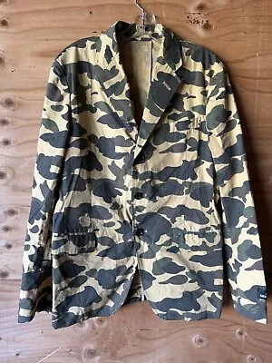 A Bathing Ape Camo Blazer Jacket Bape Satin Lined Snap Up Streetwear M/S • $99.91