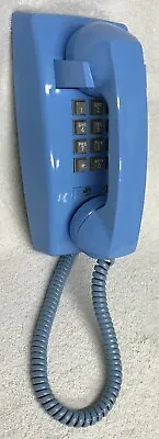 Vintage 1970s WESTERN ELECTRIC AT&T 2554BMP BLUE Push Button Dial Wall Telephone • $55.99
