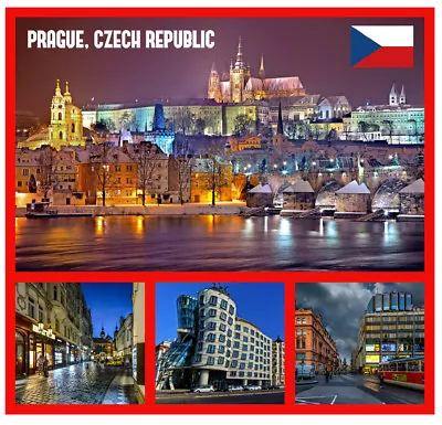 $3.59 • Buy Prague, République Tchèque - Souvenir Nouveauté Grand Carré Frigo Aimant Sites /