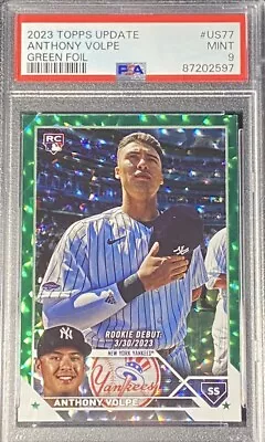 Anthony Volpe PSA 9 Rookie 2023 Topps Update Green Foil Board /499 RC • $79.99