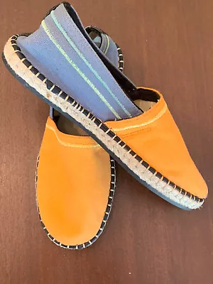 Zara Espadrilles Size 11 Women's Slip On Shoe Orange Blue Loafers Size 42 • $22