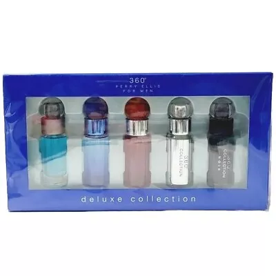 Perry Ellis 360° 5pc Eau De Toilette Men's MINI TRAVEL SIZE Cologne Gift Set • $39.95