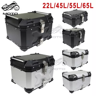 22L/45L/55L/65L Aluminum Motorcycle Trunk Tour Tail Box Luggage Storage Top Case • $149.62