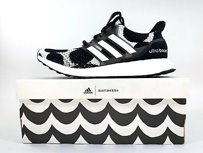 Adidas ULTRABOOST DNA X Marimekko Running Shoes Black White GZ8686 Women's 7.5 • $105.59