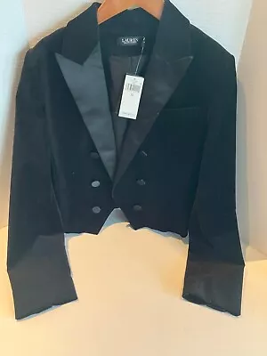 Ralph Lauren Size 12 BLK Velvet Short Tuxedo Jacket NWT Msrp $345 Beautiful! • $89