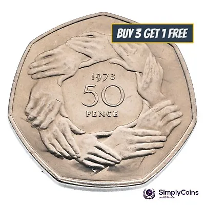 Brexit 50p 1973 Hand Of Rings Eec Eu European Union 50p Uncirculated • £8.99